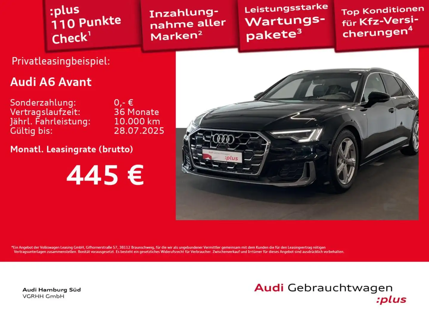 Audi A6 Avant 45 TFSI qu S line S tronic PANO/MATRIX Schwarz - 1