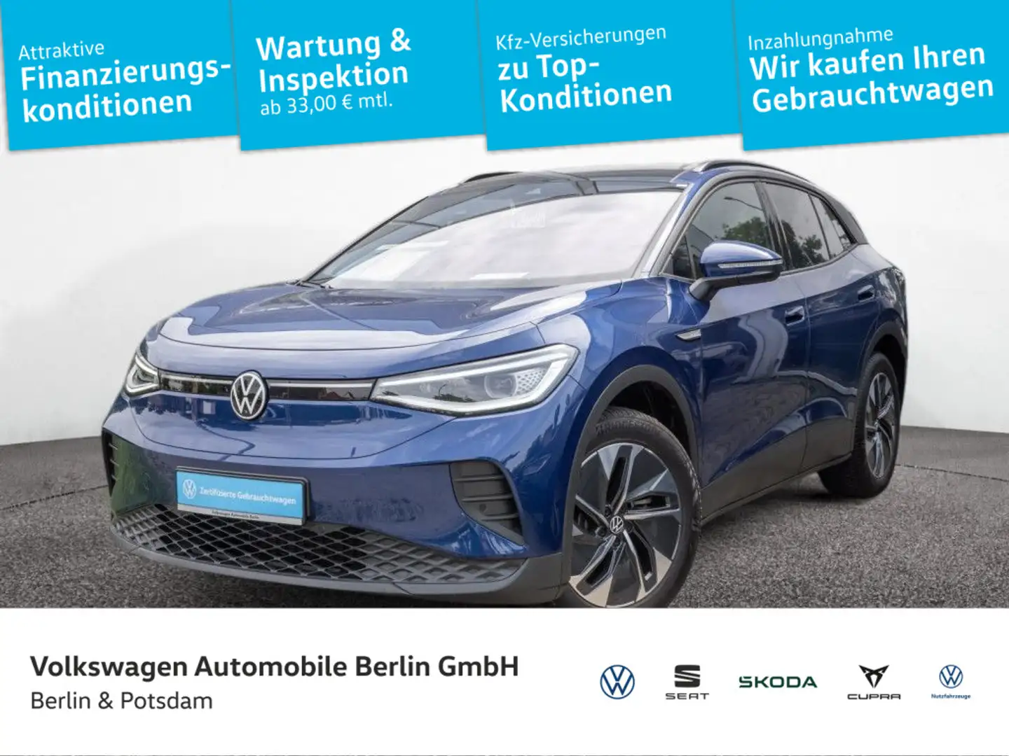 Volkswagen ID.4 Performance Navi P-Dach PDC Wärmepumpe Bleu - 1