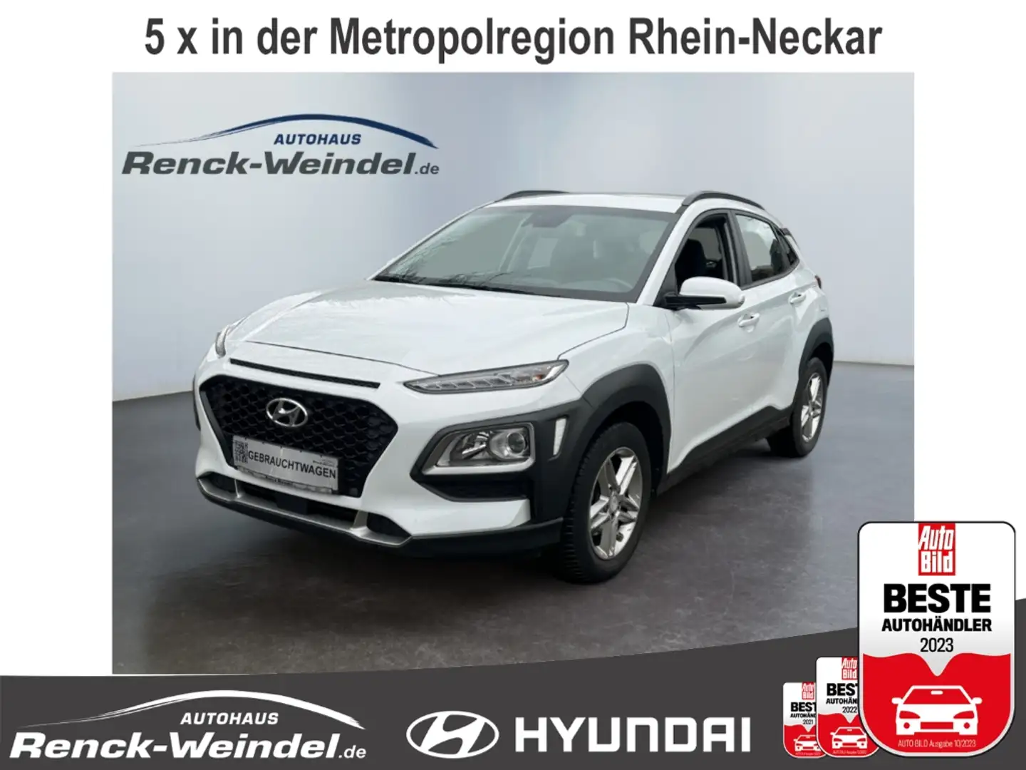 Hyundai KONA Select 1.0 T-GDI Spurhalteass. Alarm Notbremsass. Blanc - 1