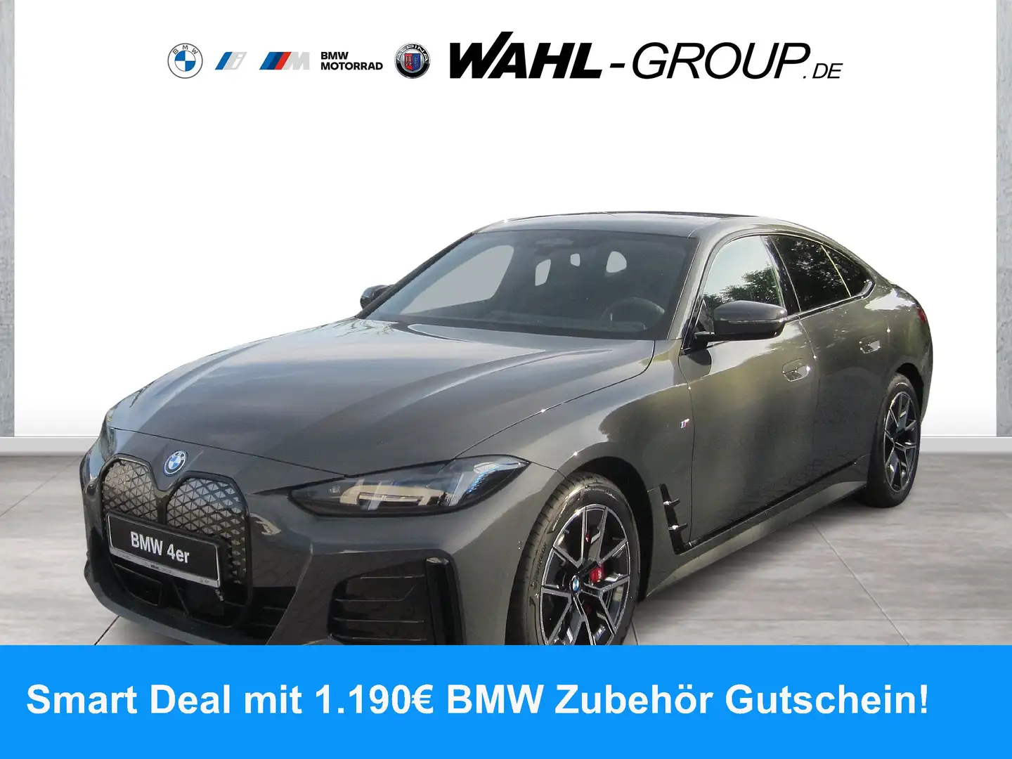 BMW i4 xDrive40 Gran Coupé M Sport Pro AHK HeadUp Carbon Gris - 1