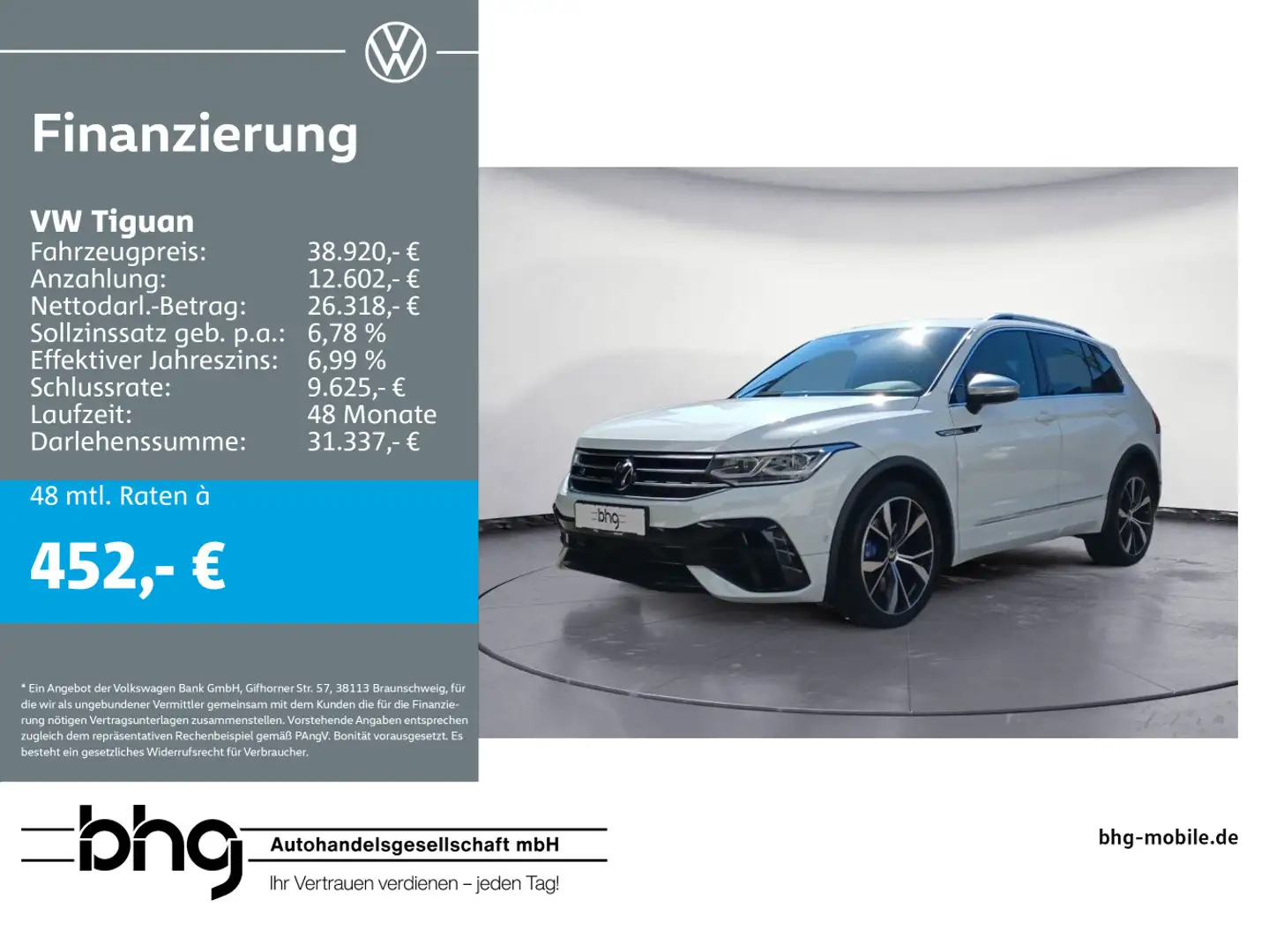Volkswagen Tiguan R 2.0 TSI 4Motion DSG *AHK*NAVI*MATRIX* Blanc - 1