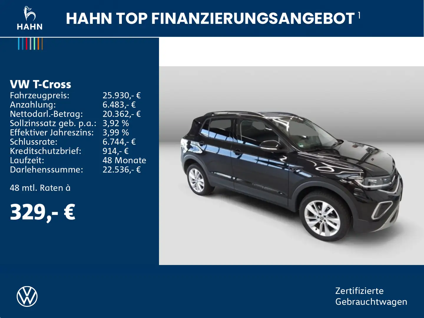 Volkswagen T-Cross 1.0TSI DSG Life ACC App-C Cam Matrix Nav Schwarz - 2