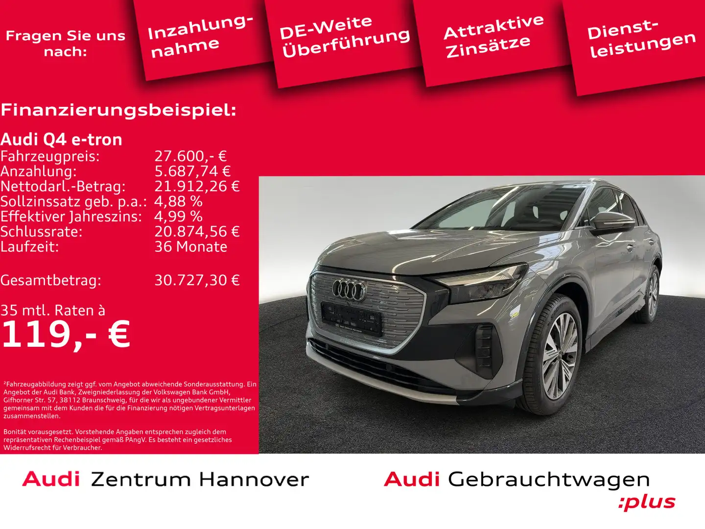 Audi Q4 e-tron 35 ACC Kamera LED virtual Navi Gris - 1