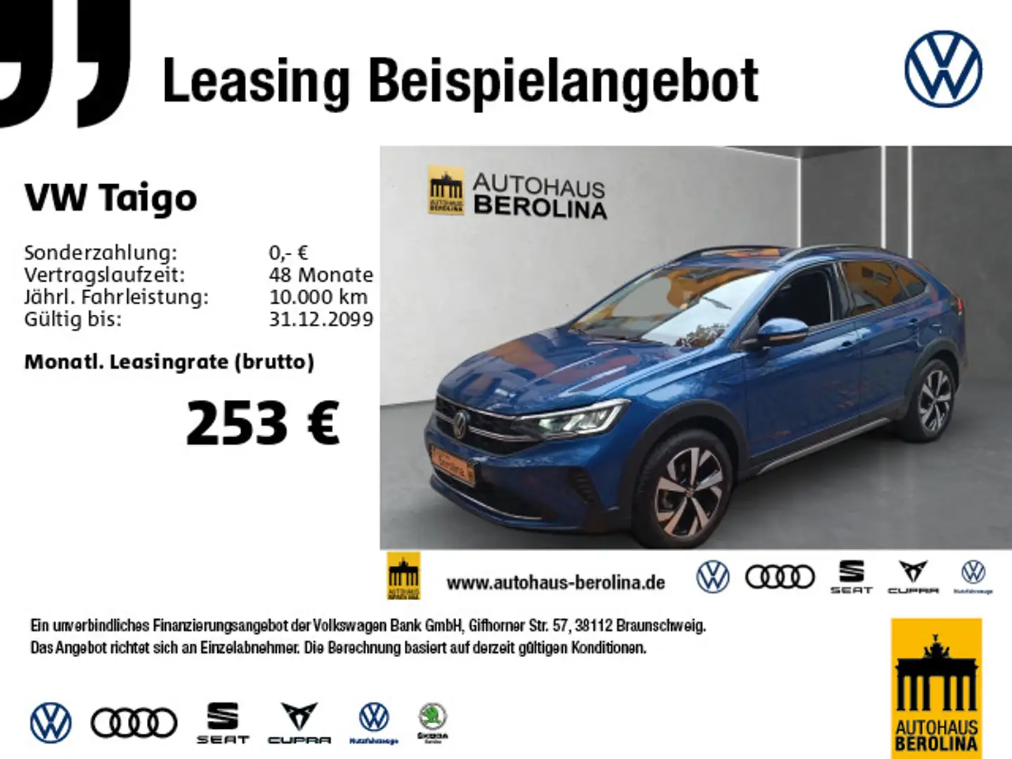 Volkswagen Taigo 1.0 TSI Life DSG *ACC*R-CAM*PDC*SHZ* Blau - 1