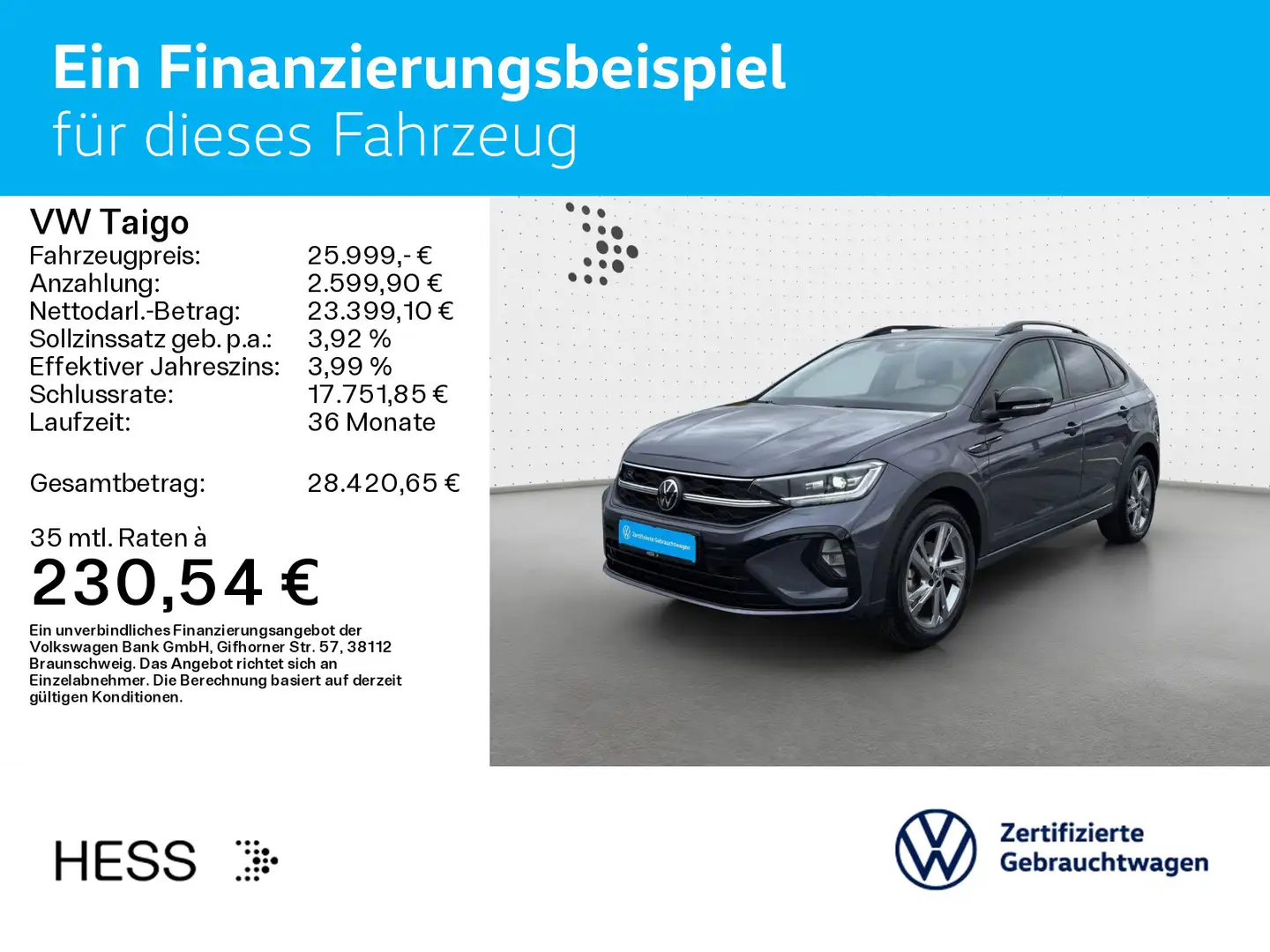 Volkswagen Taigo 1.5 TSI DSG R-LINE*AHK*KAMERA*ACC*NAVI*IQ. Grau - 2