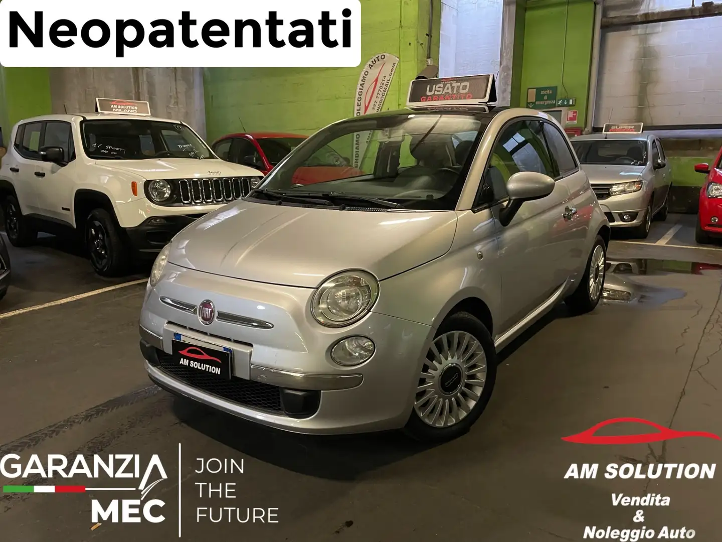 Fiat 500 500 1.2 Neopatentati *2009* Argent - 1