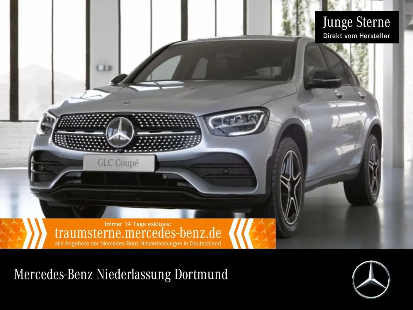 Mercedes-Benz GLC 300 de Coupé 4M AMG+NIGHT+360+AHK+LED+SPUR+9G Silber - 1