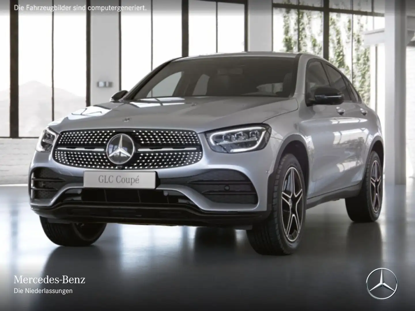 Mercedes-Benz GLC 300 de Coupé 4M AMG+NIGHT+360+AHK+LED+SPUR+9G Silber - 2
