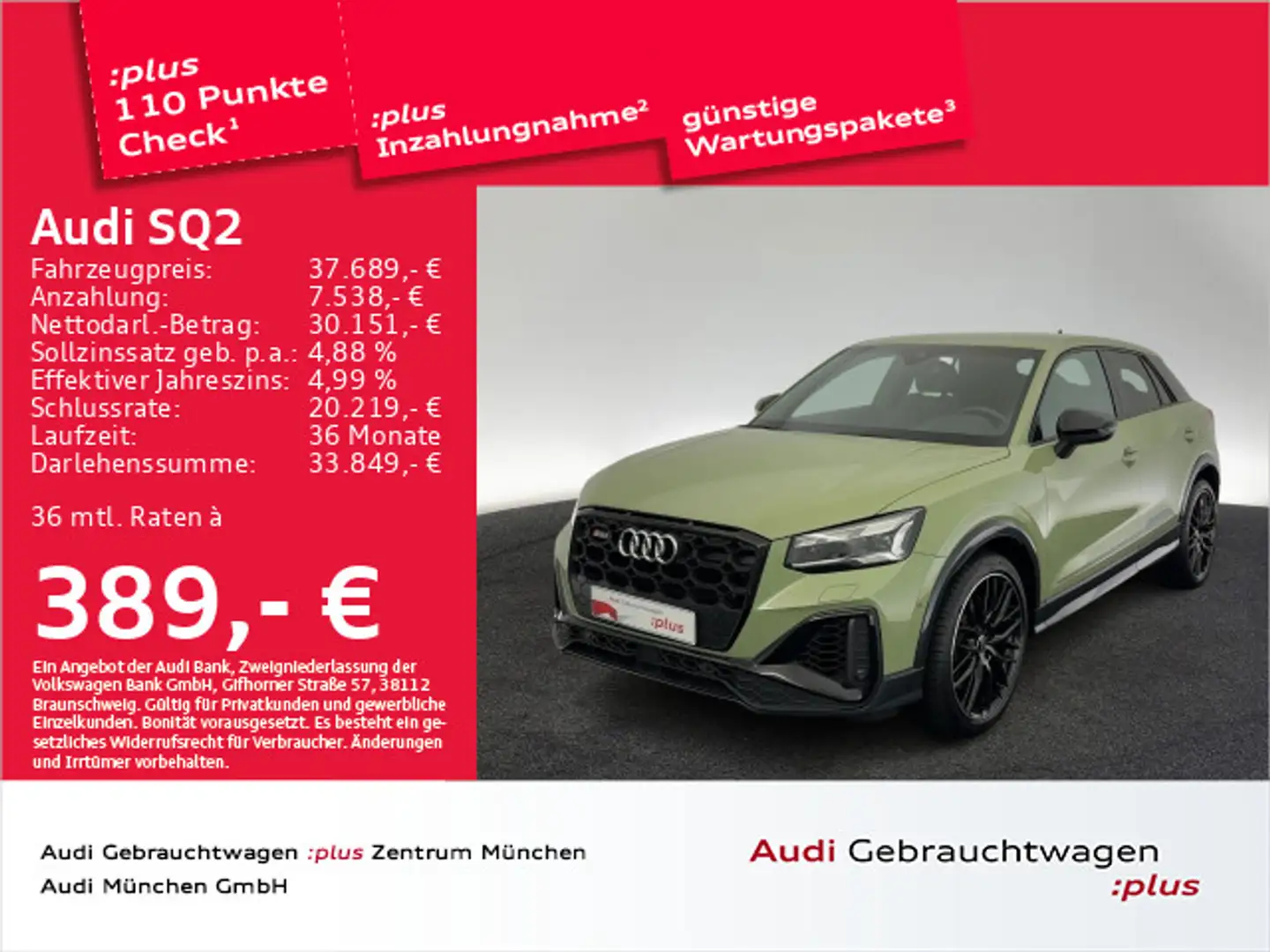 Audi SQ2 TFSI S tronic Matrix/SONOS/Virtual/Navi+/ACC Green - 1