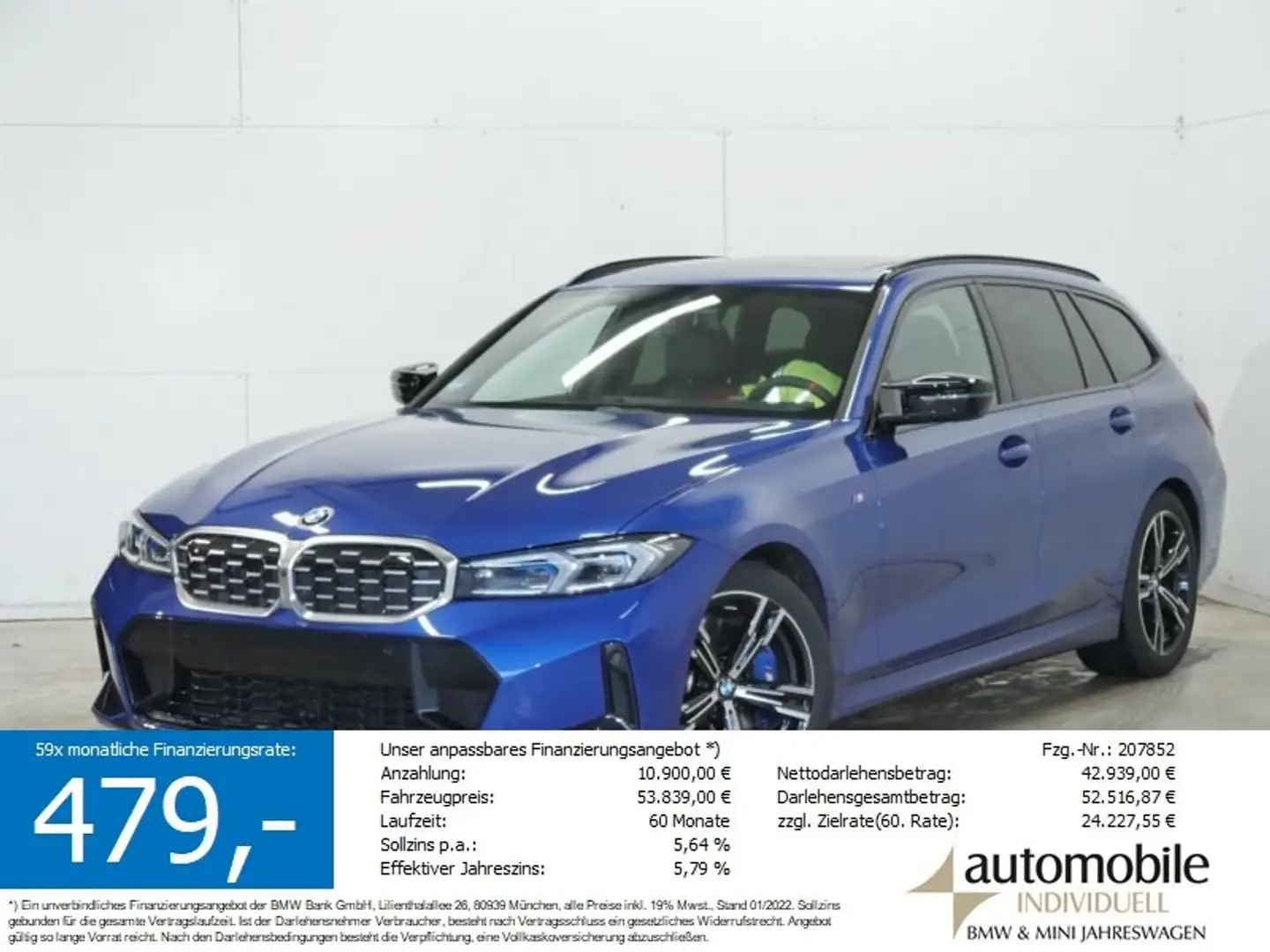 BMW 340 Md xDr AT HuD H&K Parkassistent+ Panorama LED Bleu - 1