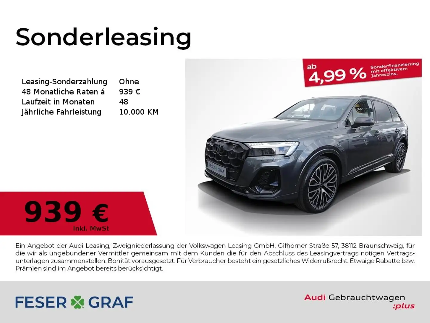 Audi Q7 S line 50 TDI Matrix HUD B&O AHK Pano Stdhz. Grau - 1