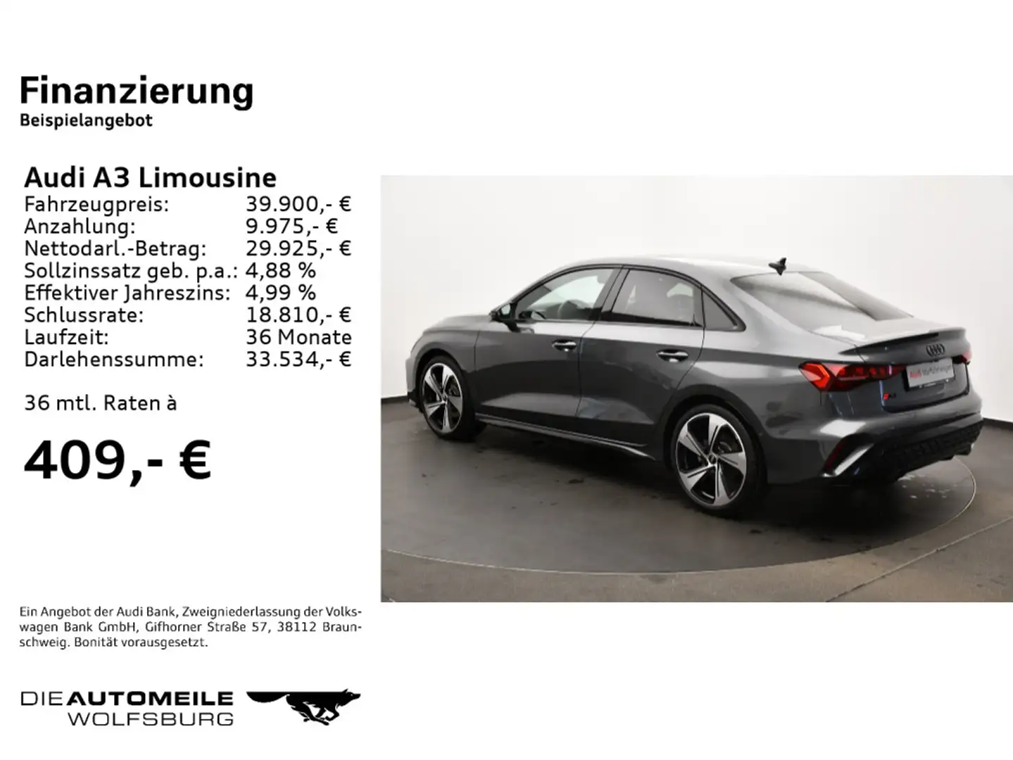 Audi A3 35 TFSI S tronic S line Grau - 2