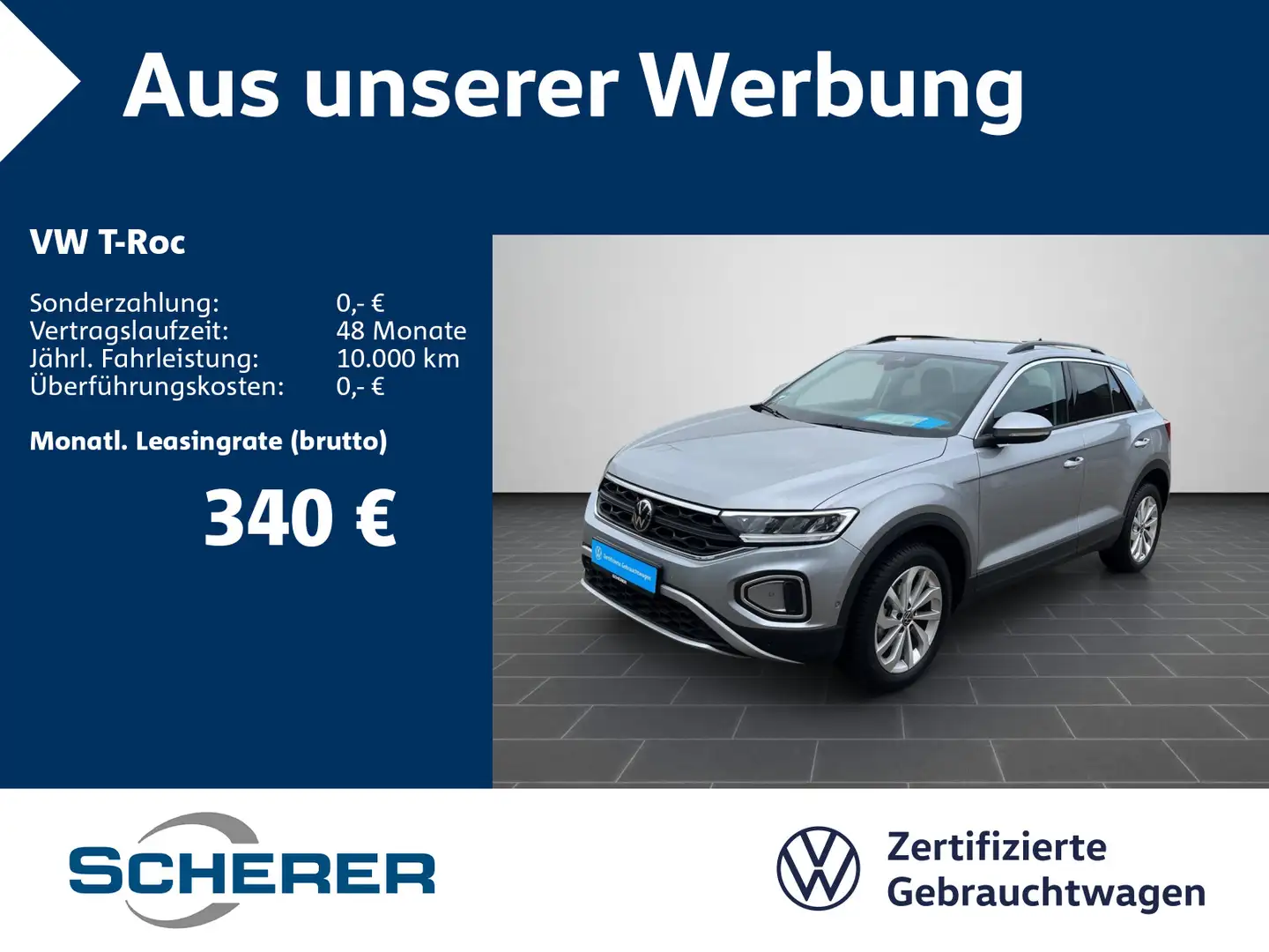 Volkswagen T-Roc 1.5 TSI LIFE AHK beatsAudio NAVI KAMERA AP Silber - 1