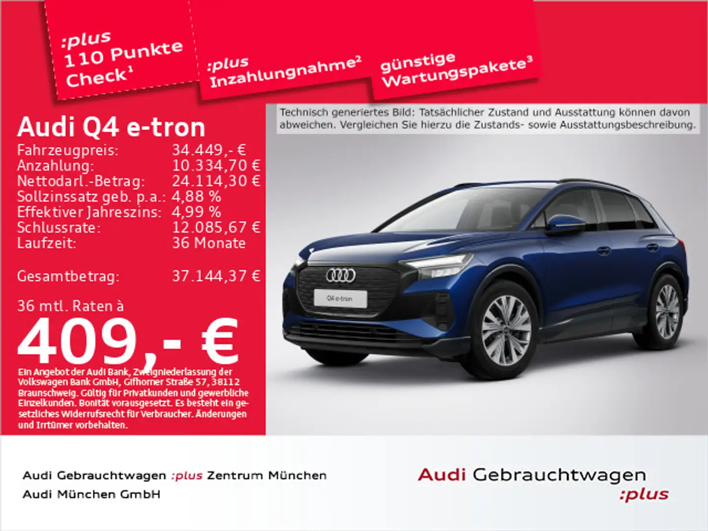 Audi Q4 e-tron 40 advanced Navi+/Wärmep. Blau - 1