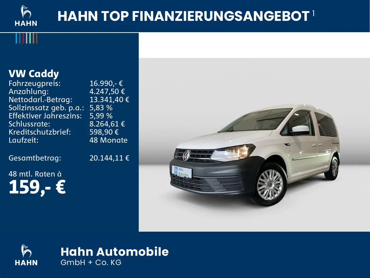 Volkswagen Caddy Kombi 1.0TSI Trendline Klima PDC Tempomat Weiß - 2