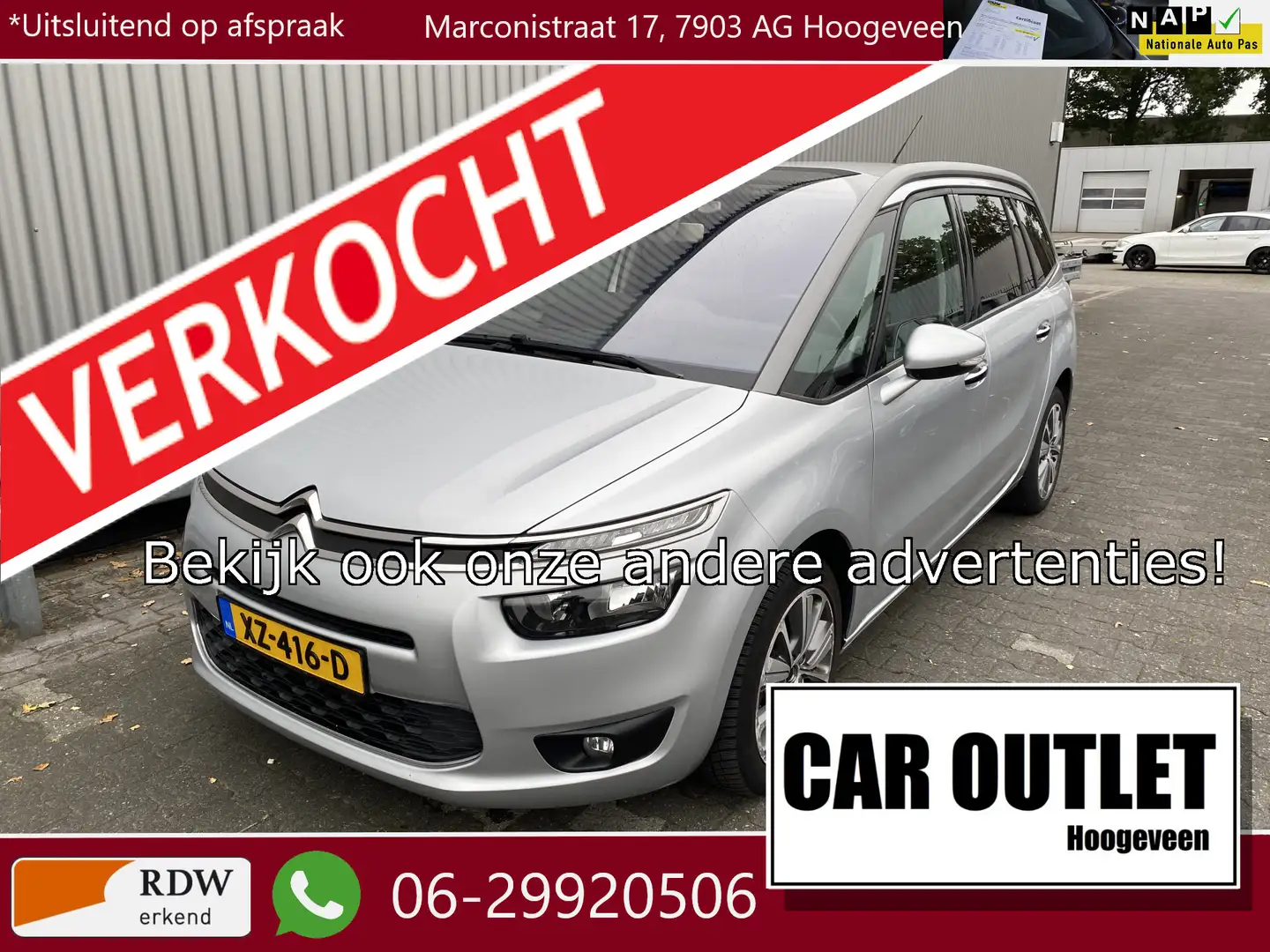 Citroen Grand C4 Picasso 1.2 PureTech Intensive 7p. 160Dkm, Clima, Navi, Pa Grijs - 1
