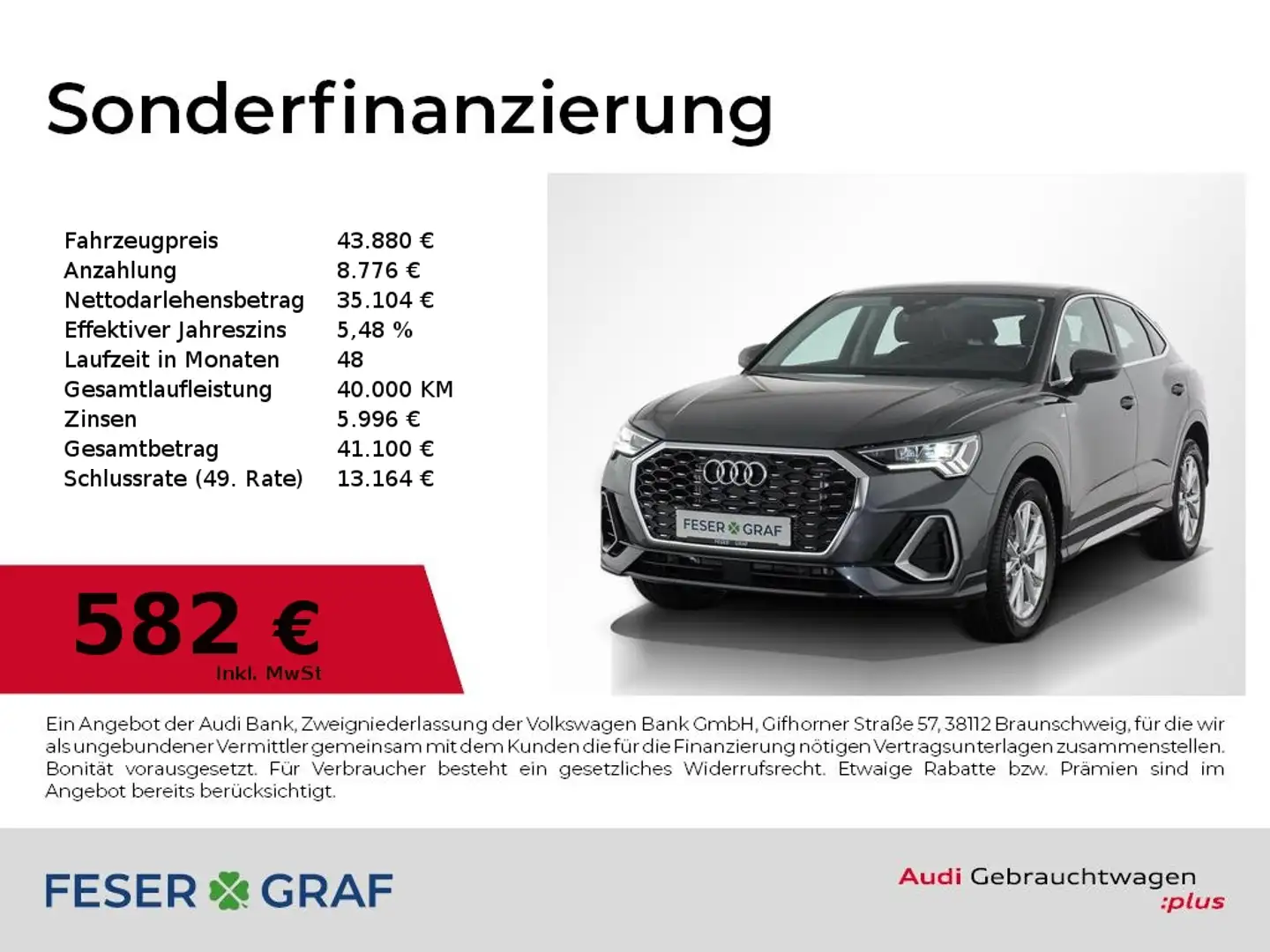 Audi Q3 Sportback S line 35 TFSI S tronic Alu-18` Grau - 1