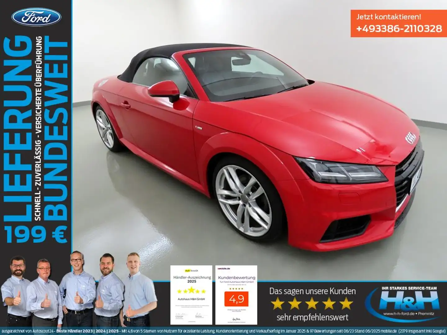 Audi TT Roadster 2.0 TFSI quattro S-line-Pakete+B&O Rot - 1