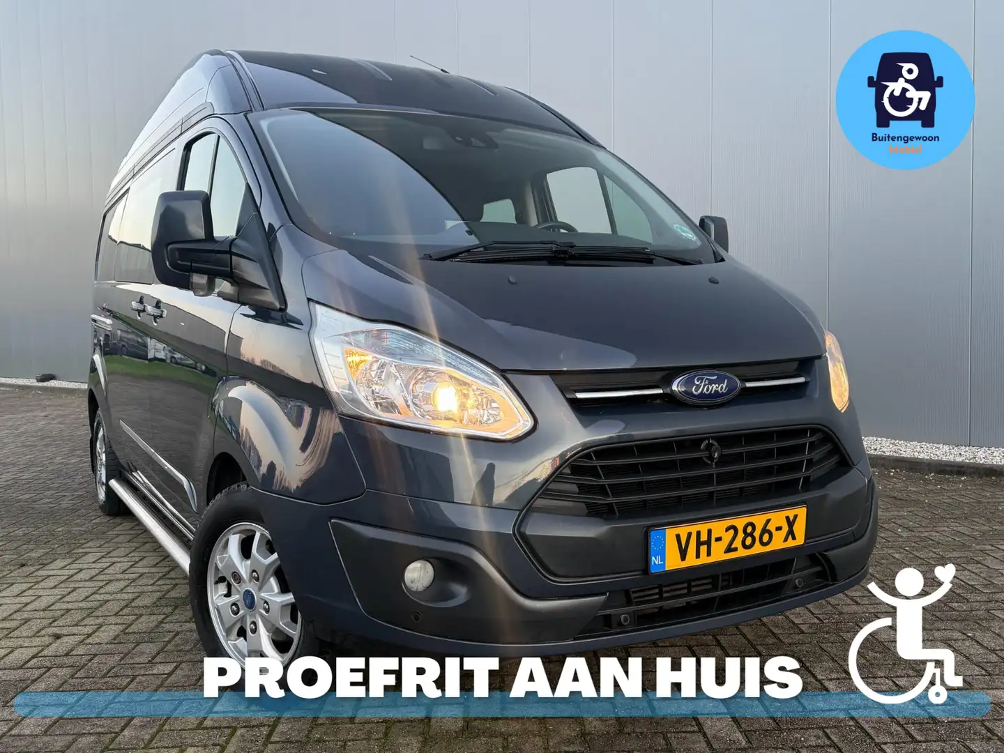Ford Transit Custom 5+1 Rolstoelbus L2H2 (Airco) Bleu - 1