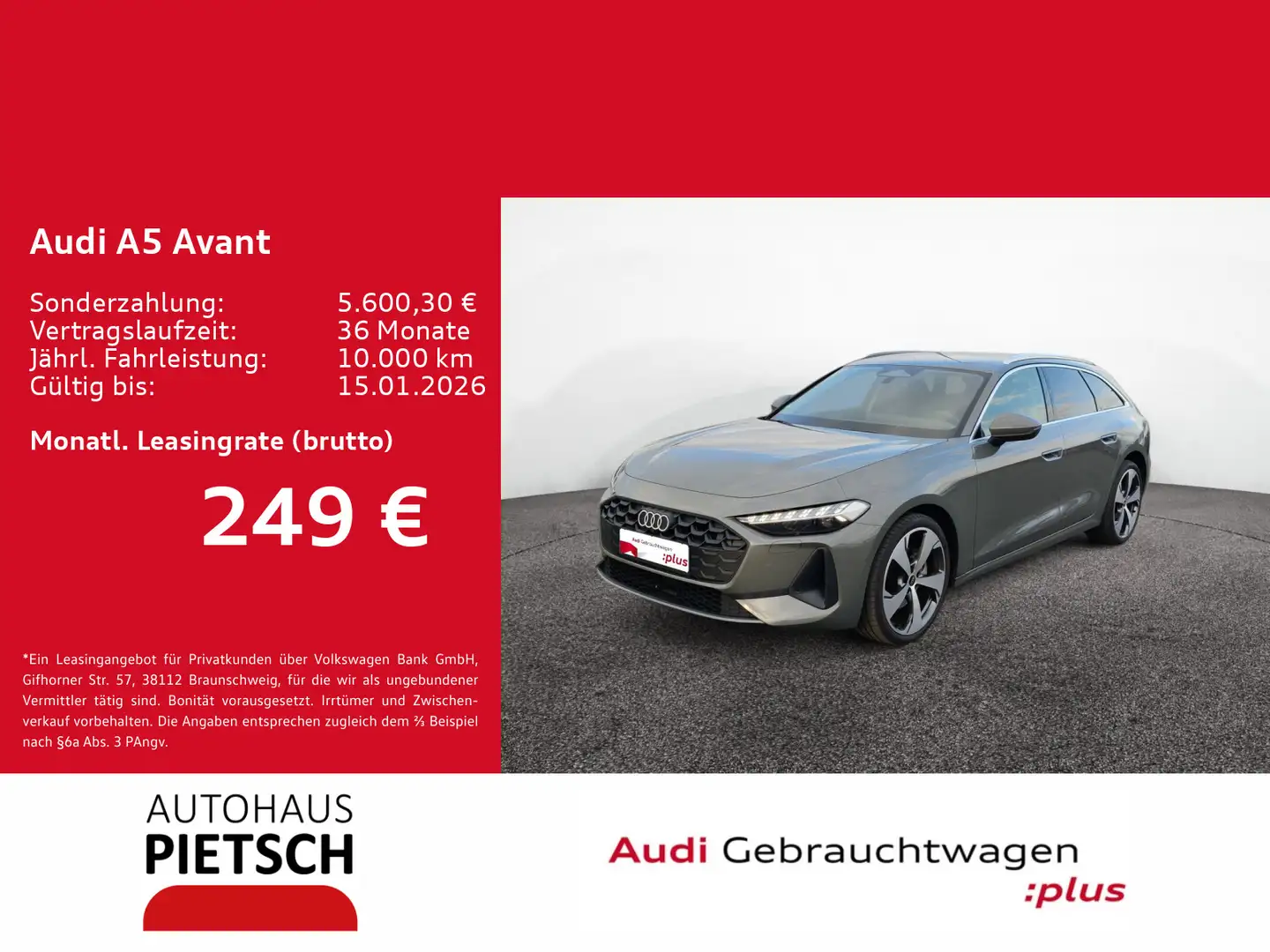 Audi A5 TFSI S-tronic AHK LED+ ACC Sportsitze Grau - 1