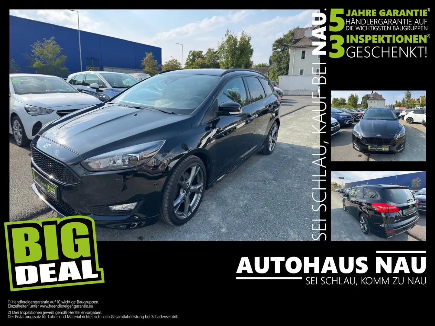 Ford Focus Turnier 1.5 ST-Line Navi+SHZ+Kam. Zwart - 1