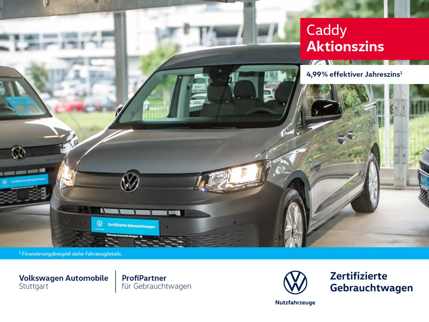 Volkswagen Caddy 2.0 TDI Euro 6e Klima AHK Navi Grijs - 1