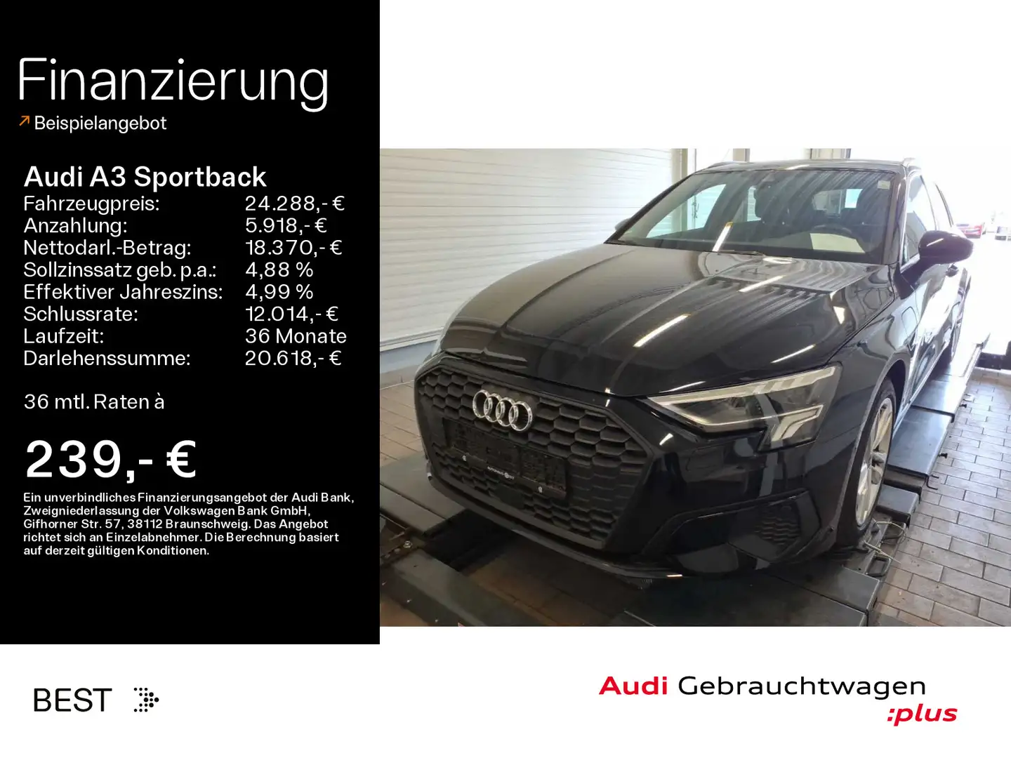 Audi A3 40 TFSI e AHK*Assist*Navi*LED Schwarz - 1