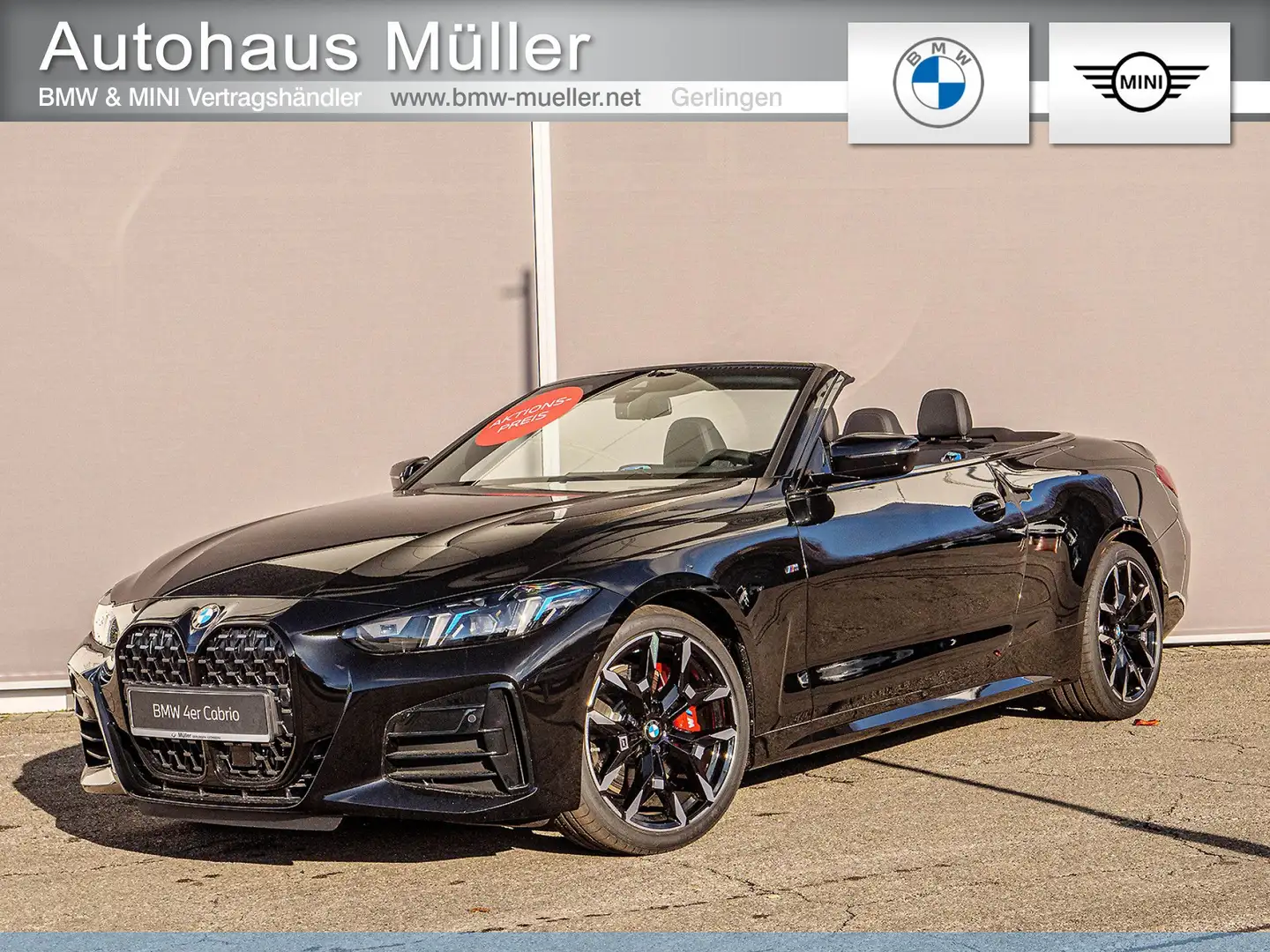 BMW 420 i Cabrio 20.000 Euro Ersparnis! HELLO SUMMER Schwarz - 1