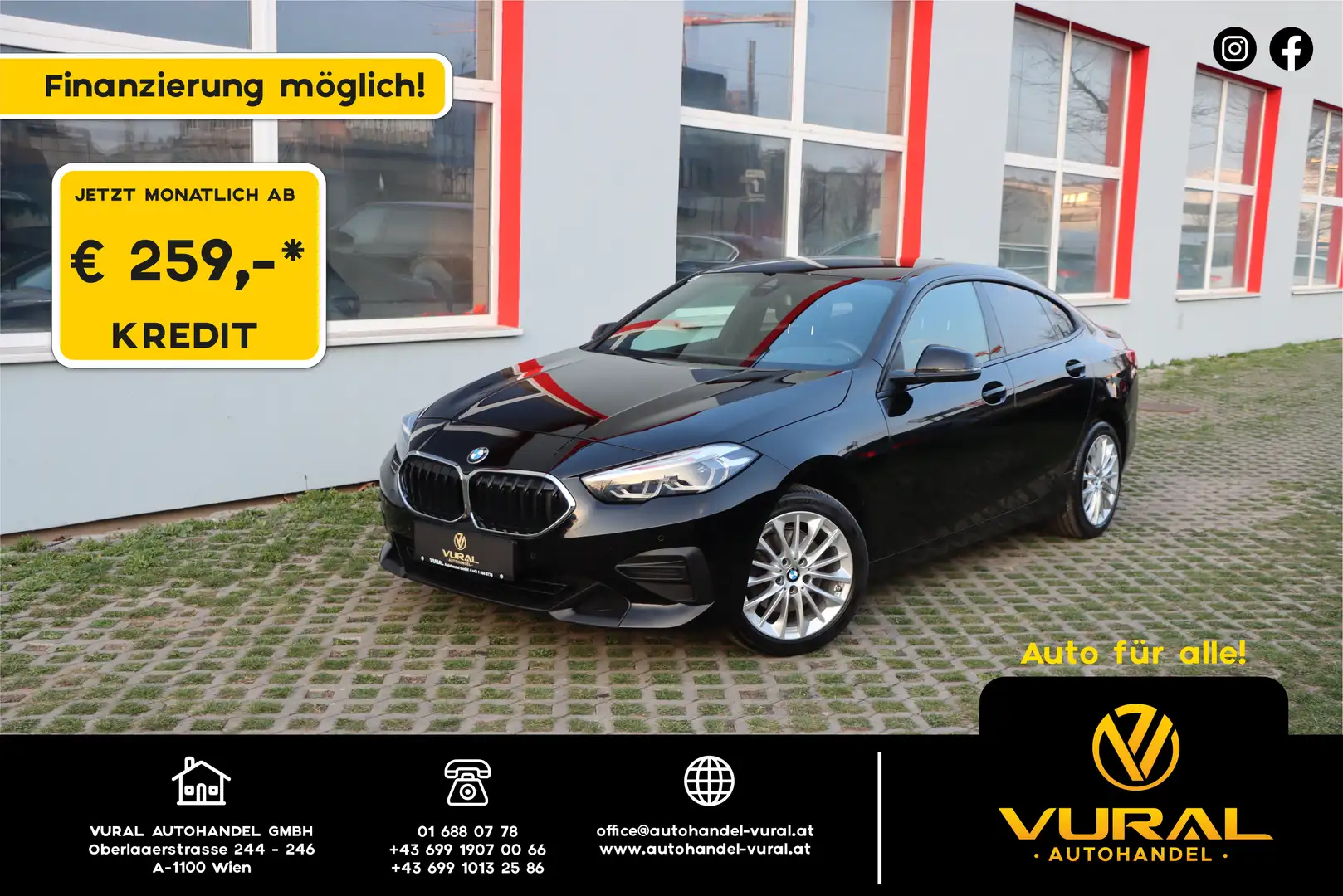 BMW 218 d Gran Coupe Aut.| NAVI | LED | Active Guard Plus| Schwarz - 1
