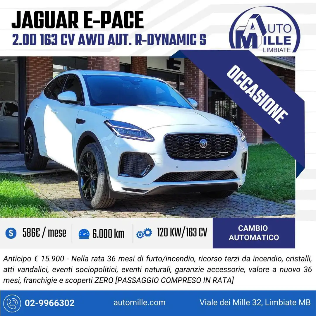 Jaguar E-Pace 2.0d i4 mhev R-Dynamic S awd 163cv auto Blanc - 1