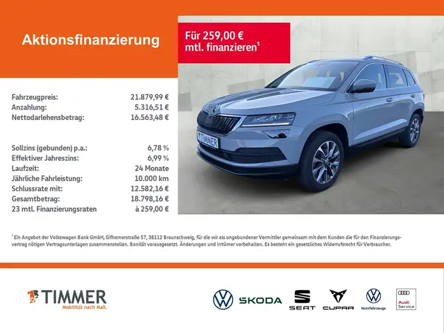Skoda Karoq 1.5 TSI CLEVER +AHK +LED +APP-CONN +SHZ +17" +DAB
