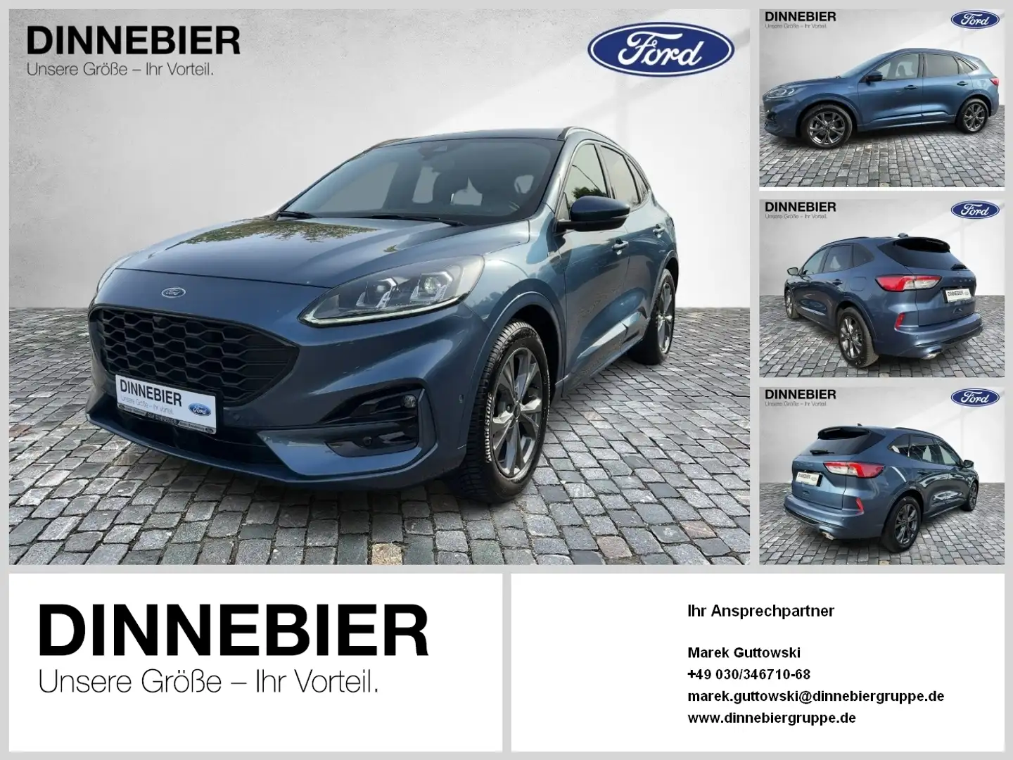 Ford Kuga ST-Line X LED+Navi+Kamera+Winterpaket Blauw - 1