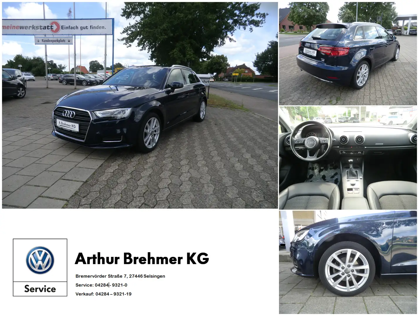 Audi A3 1.4 TFSI COD Sportback design SHZ MMI GRA APS Blau - 1