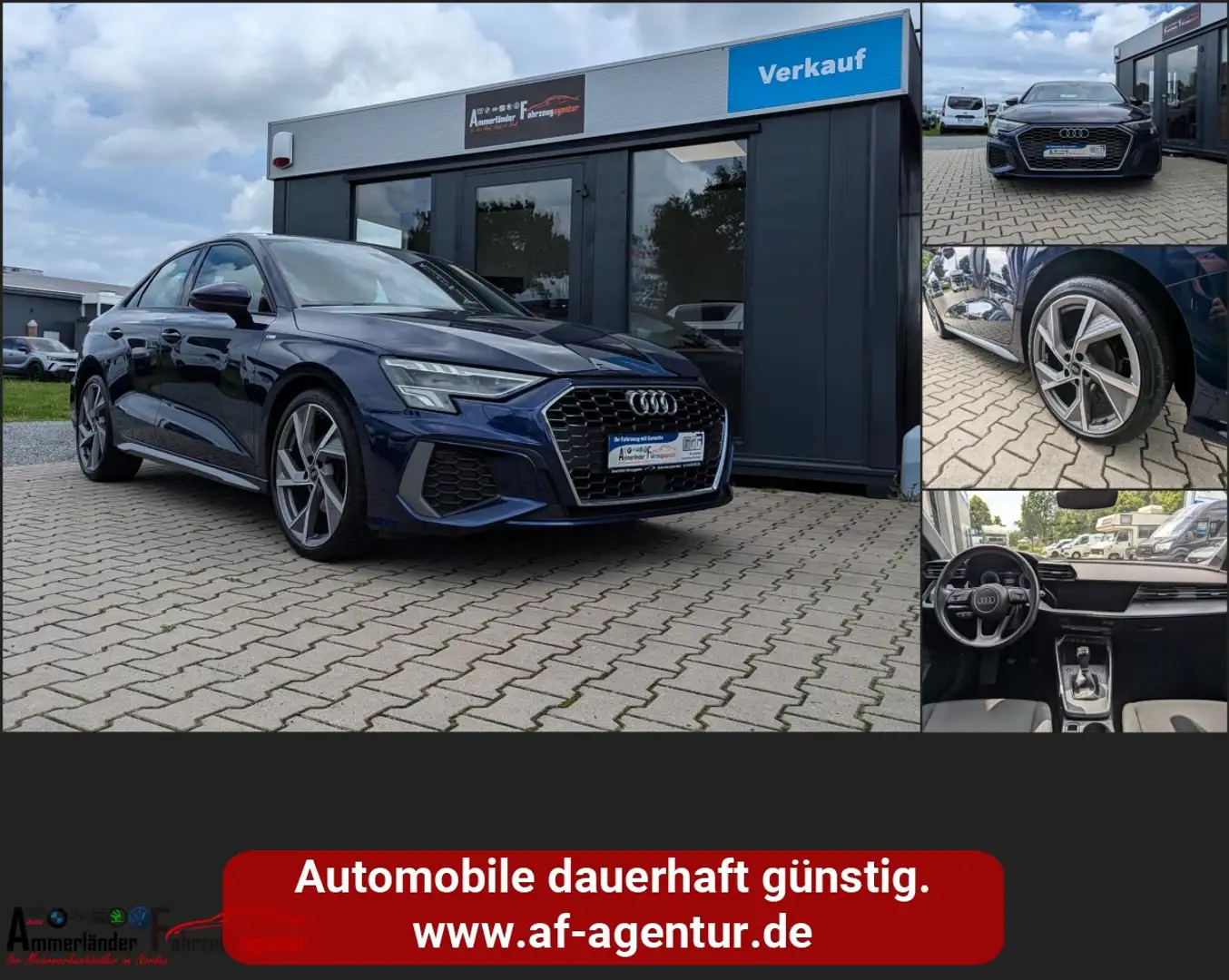 Audi A3 35 2.0 TDI EU6d Limousine *S-LINE*NAVI*SHZ*19-ZOLL Blu/Azzurro - 1