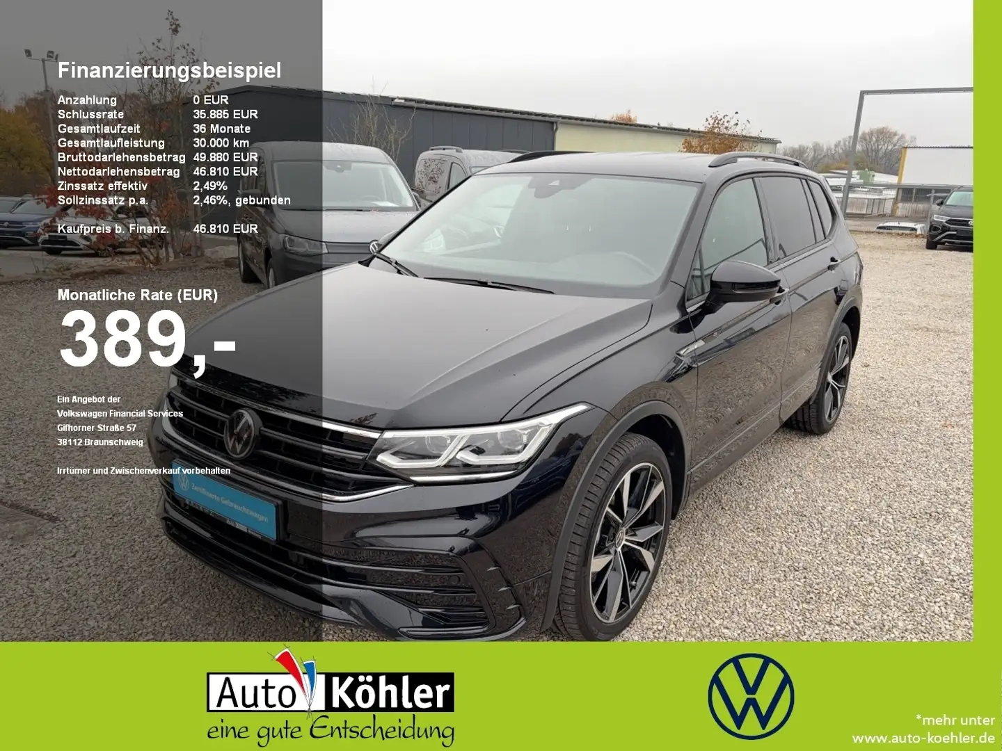 Volkswagen Tiguan Allspace R-Line TDi DSG 4M Black+CarPlay Schwarz - 1