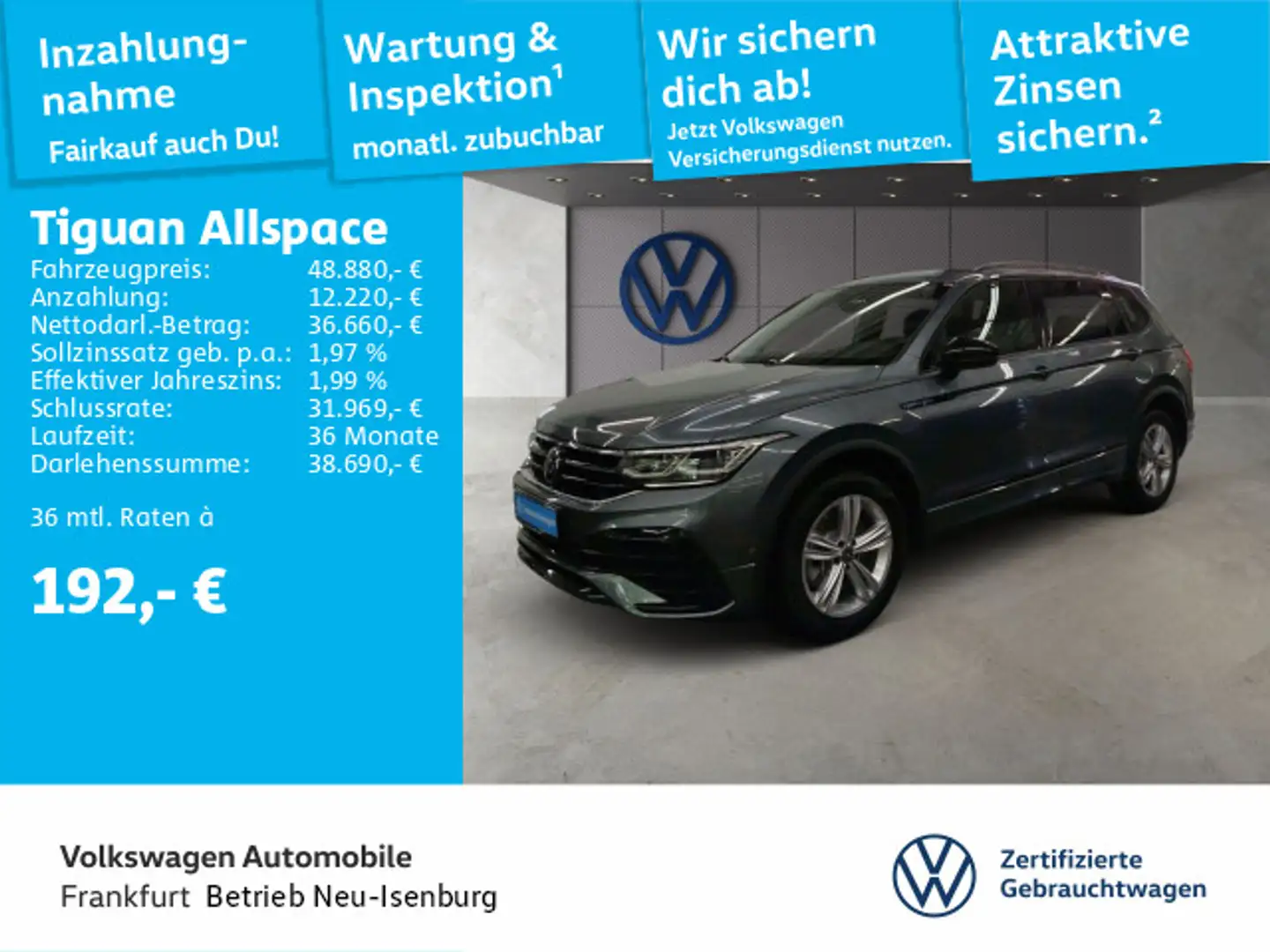 Volkswagen Tiguan Allspace 2.0 TDI DSG 4Motion R-Line Navi Grey - 1
