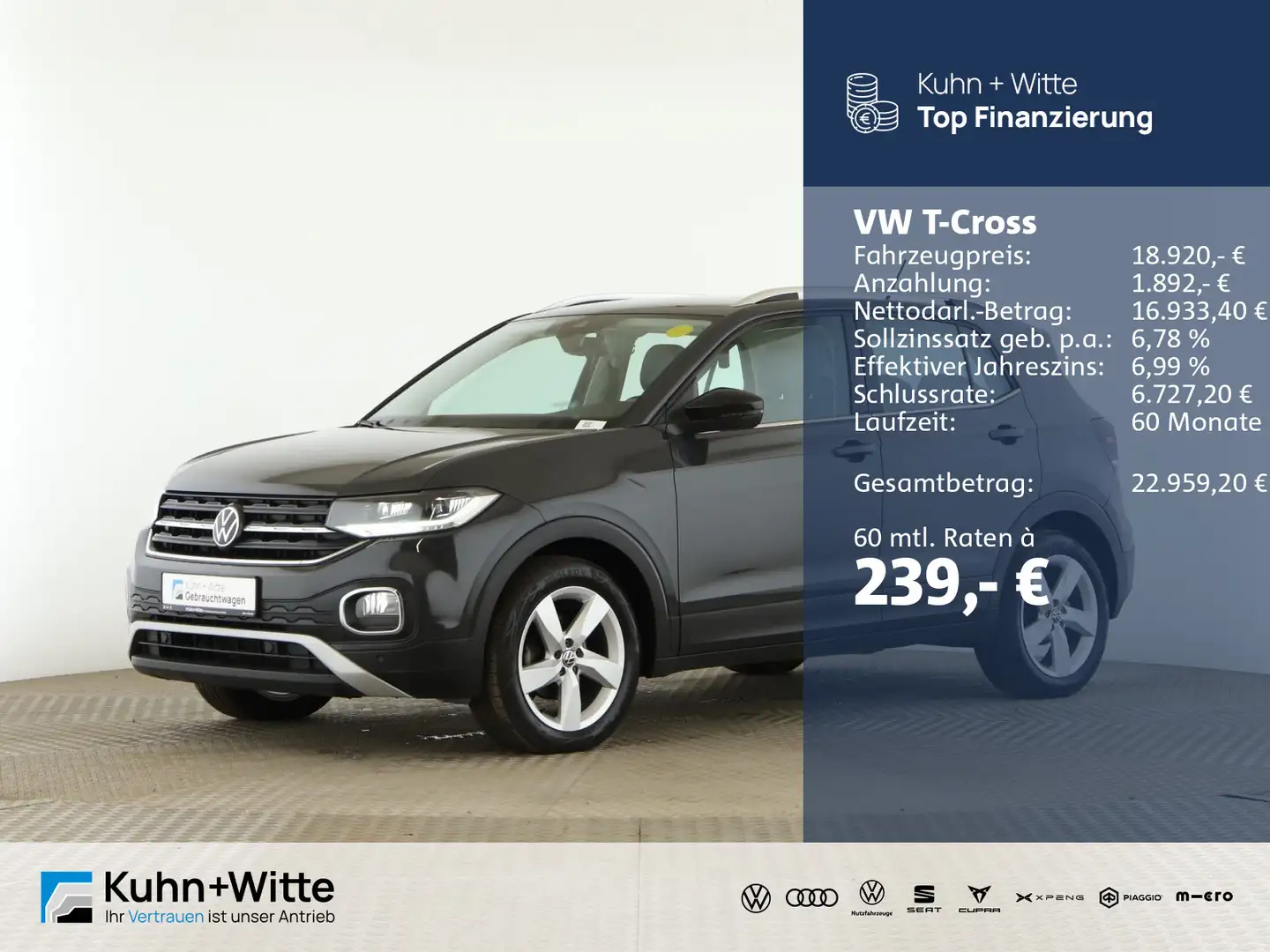 Volkswagen T-Cross 1.0 TSI Style *LED*PDC*SHZ*AppleCar* Grijs - 1