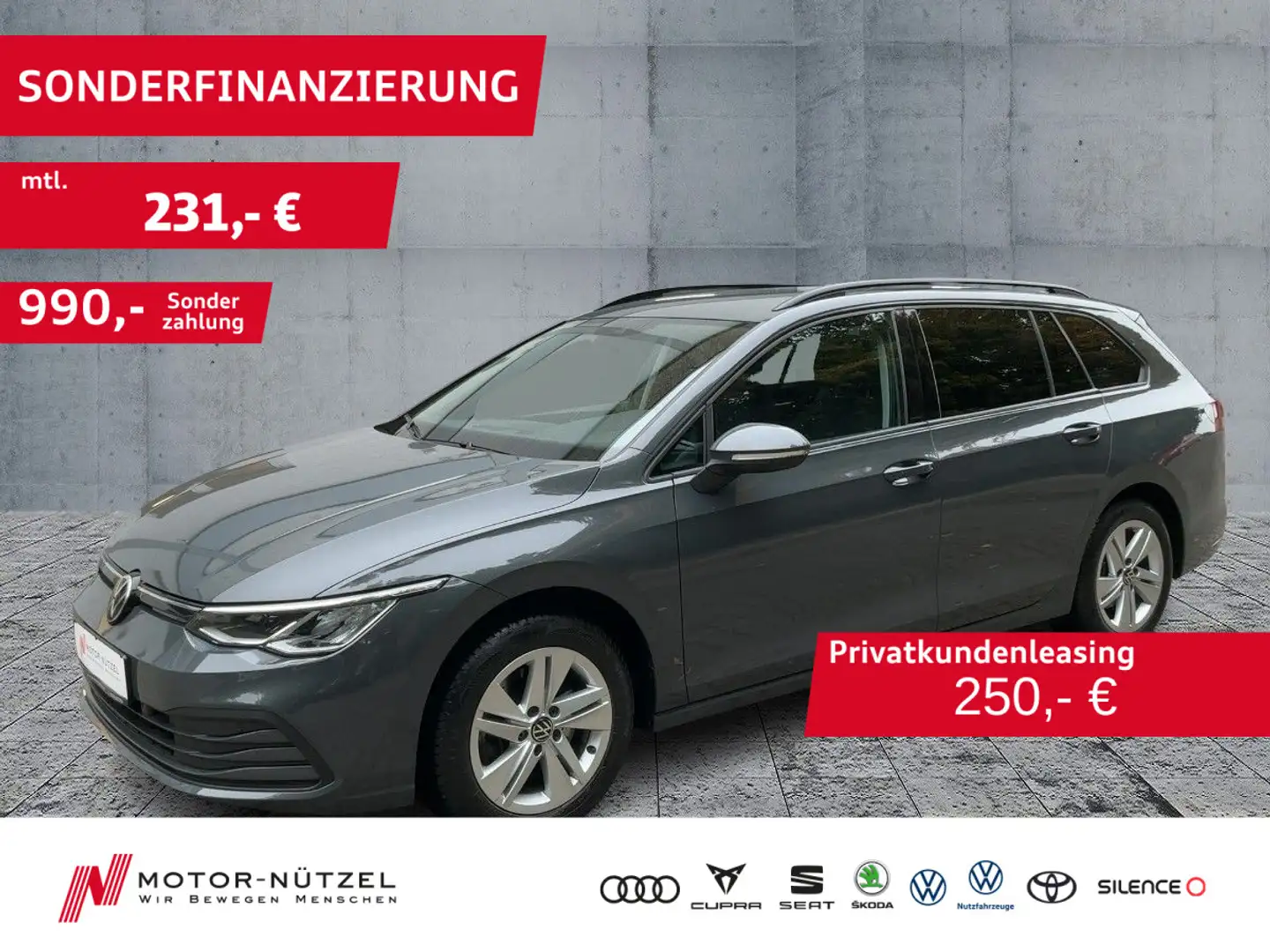 Volkswagen Golf Variant Golf VIII Variant 2.0TDI DSG LIFE LED+NAV+AHK+VC Grau - 1
