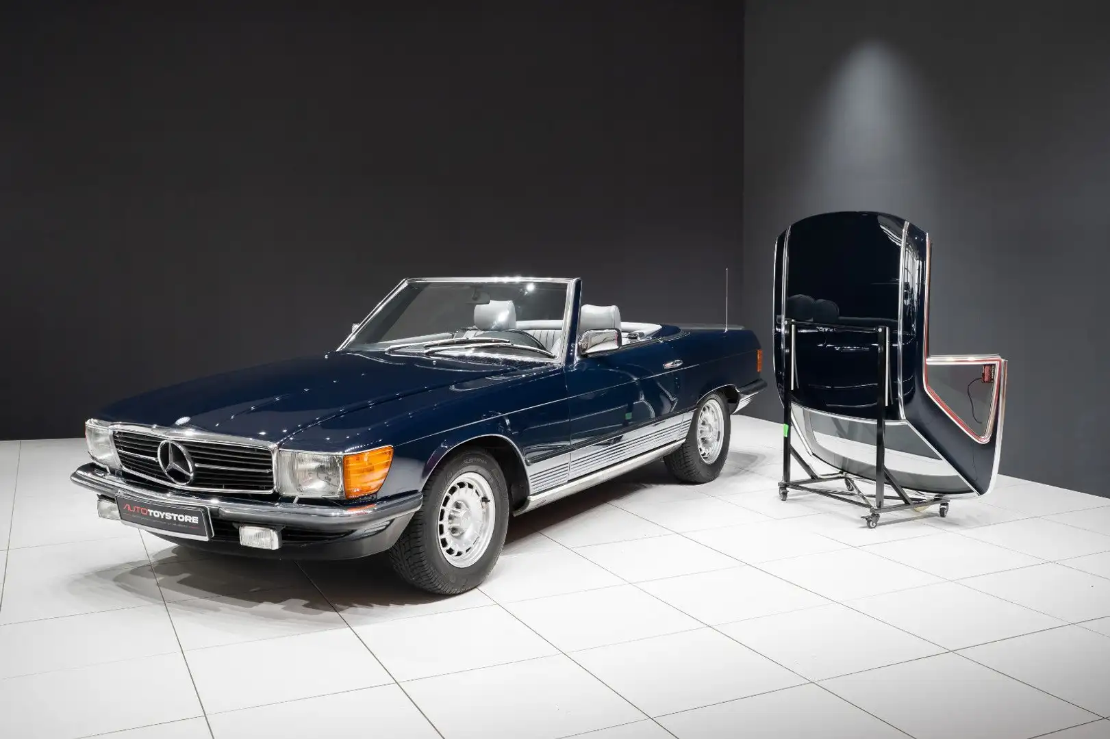 Mercedes-Benz 500 SL (R107) V8 Motor, Klima, Hardtop, 63.000 Km Blau - 2