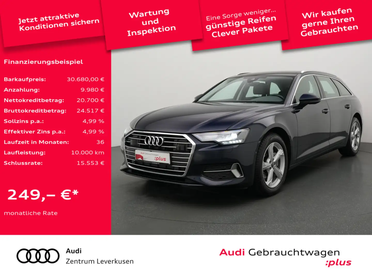 Audi A6 Avant 40 Sport ACC B&O NAVI PANO SHZ Blau - 1