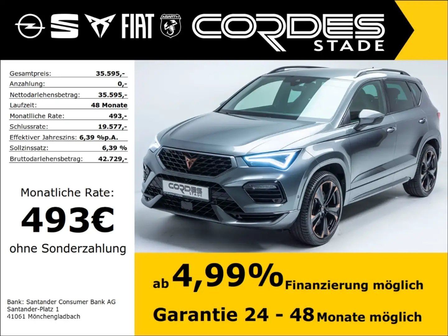 CUPRA Ateca 4Drive 2.0 TSI Automatik Kamera  Navi (184) Grau - 1