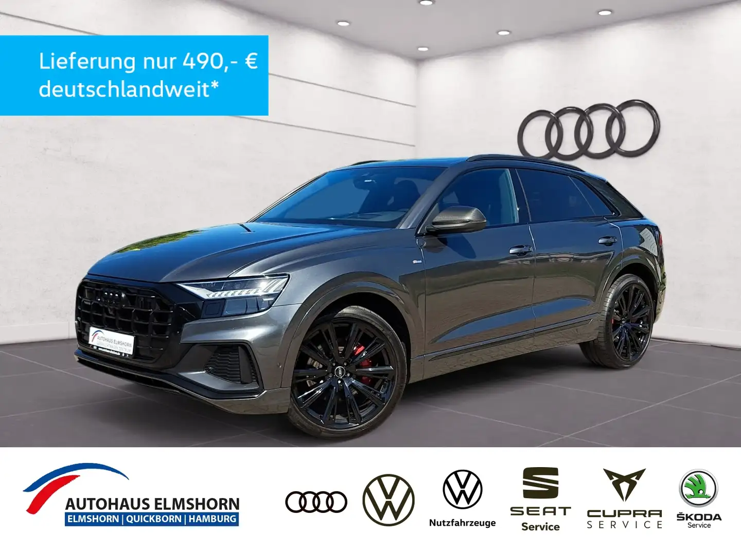 Audi Q8 competition plus 50 TDI tiptr. S line PANO STANDH Grau - 1
