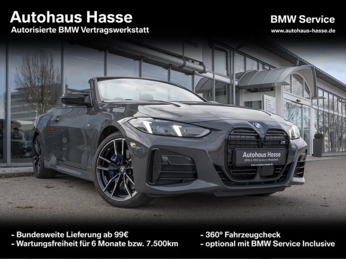 BMW 440 M440d xDrive Cabrio 19Z AHK DAPro H/K 360° LENKRHZ Grau - 1