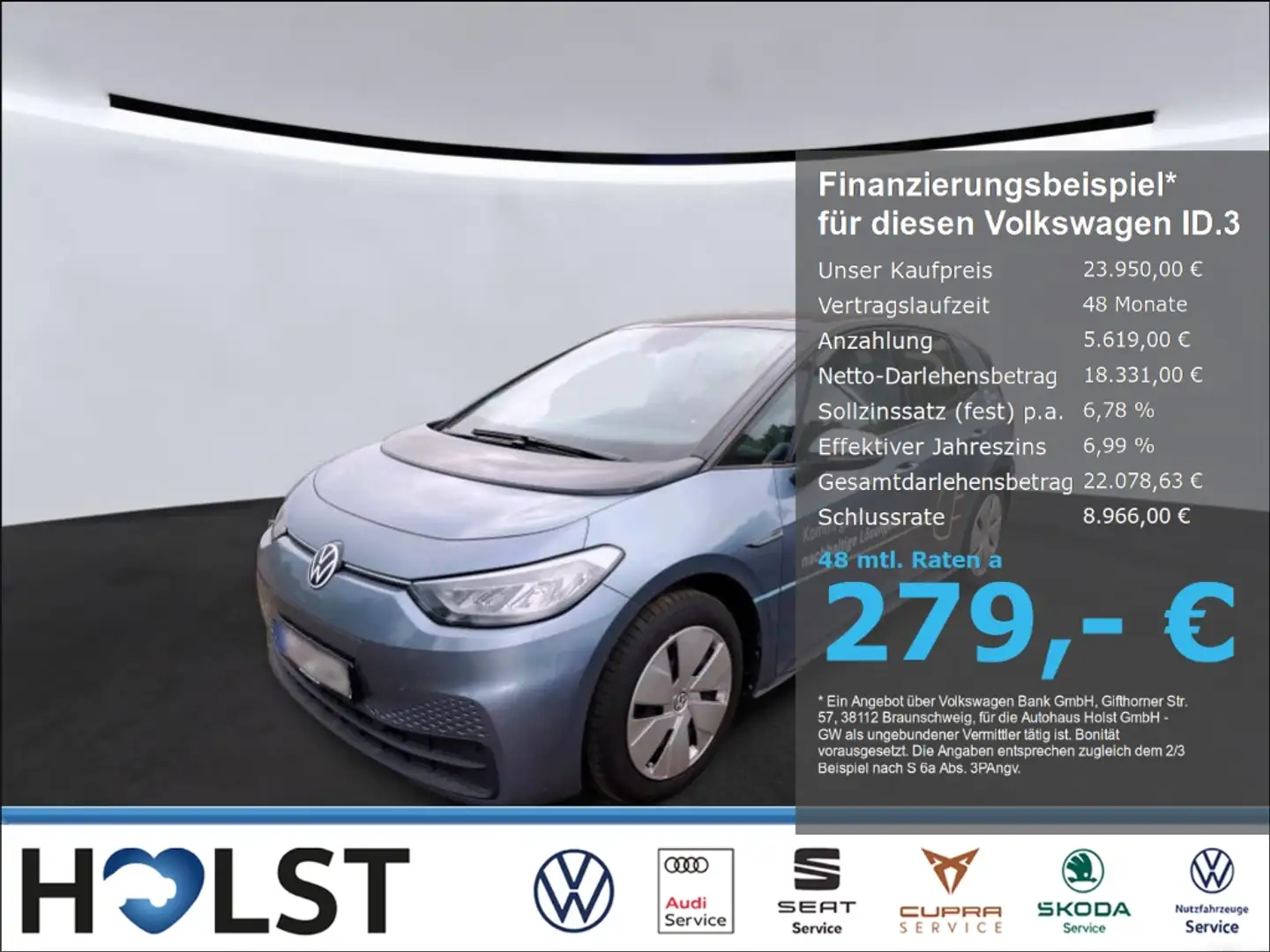 Volkswagen ID.3 Pro Performance Life NAV SHZ Blau - 1