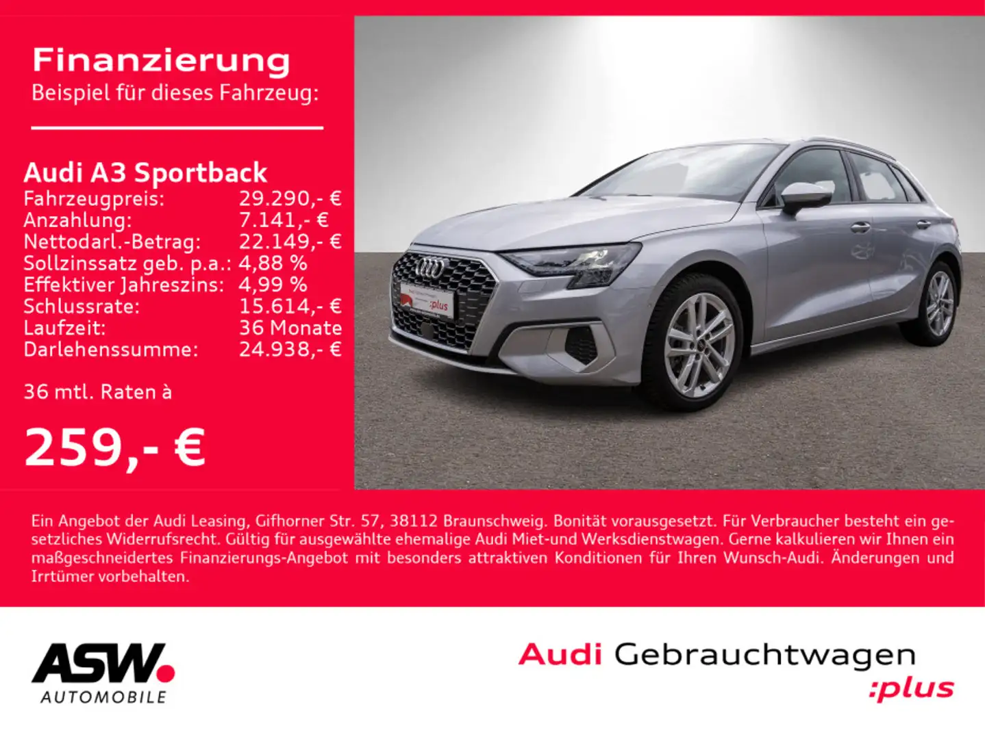 Audi A3 Advanced 35TDI Stron Navi LED RFK V Silber - 1