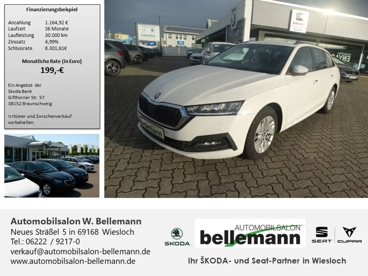 Skoda Octavia Combi Ambition 2.0 TDI DSG Weiß - 1