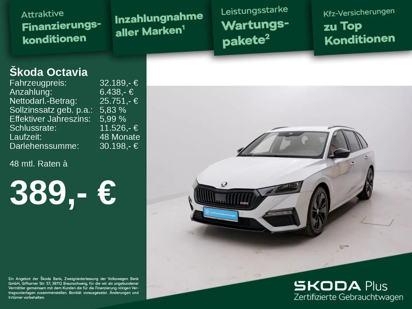 Skoda Octavia Combi 2.0 TSI RS*DSG*MATRIX*MASSAGE*APP* Weiß - 1