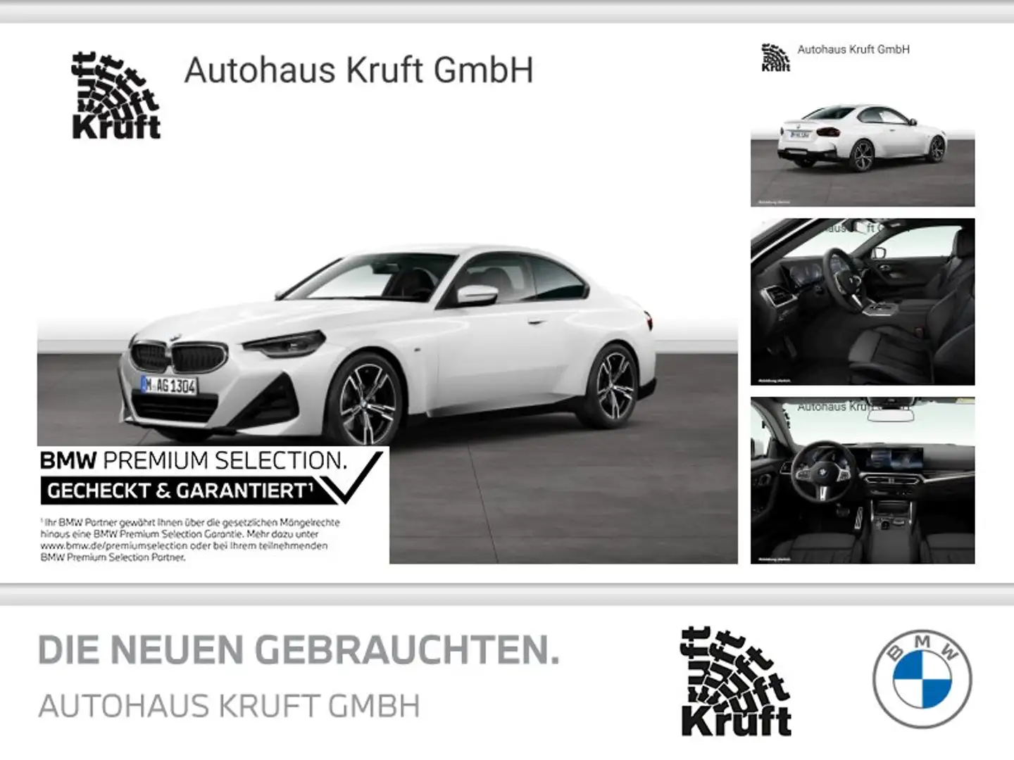 BMW 220 d Coupé M SPORT+LC PROF+HUD+HIFI+PDC Weiß - 1