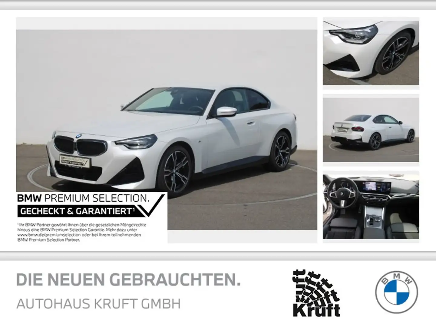 BMW 220 d Coupé M SPORT+LC PROF+HUD+HIFI+PDC Weiß - 1
