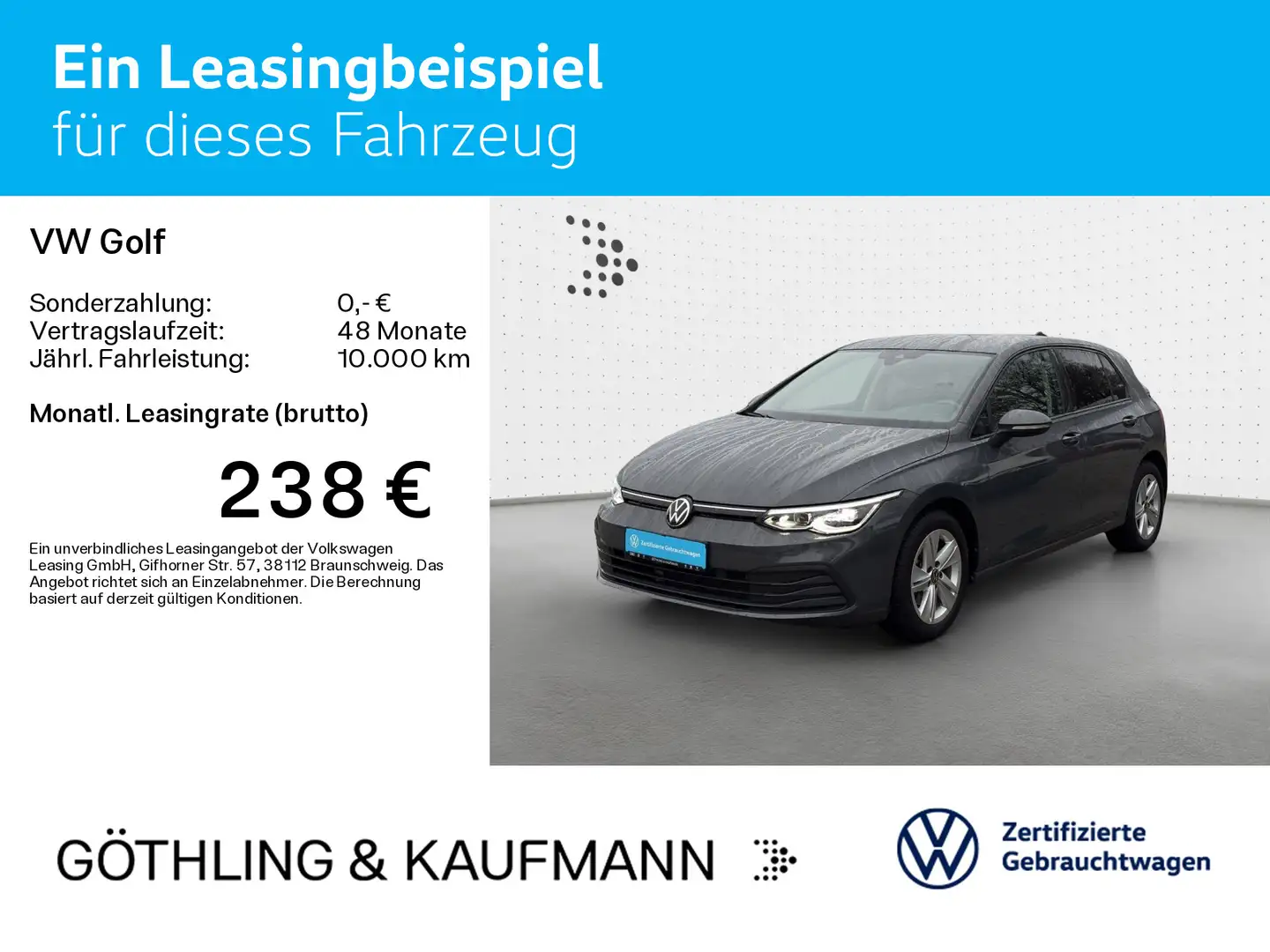 Volkswagen Golf Life 1.5 TSI *KLIMA*LED*PDC*KAM* Grau - 2